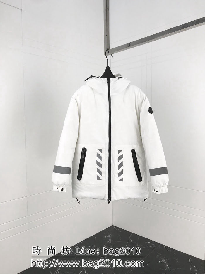 Moncler X OFF 18秋冬新款羽絨服 定制3M反光剪頭 雙層覆蓋設計 高版本情侶款 ydi2556